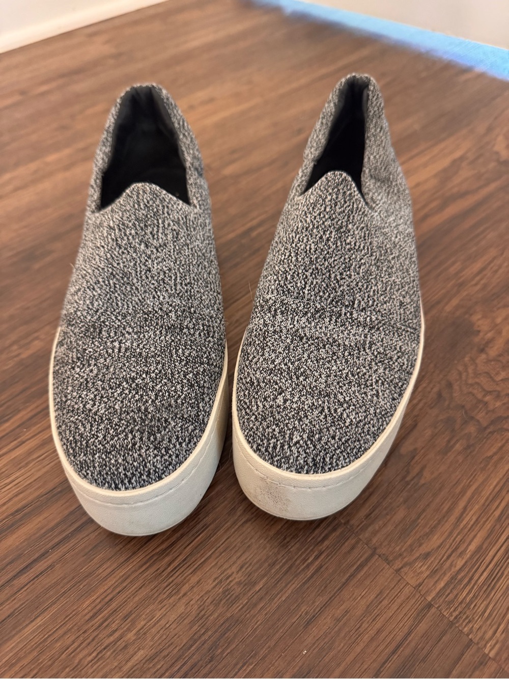 Women's Vince Slip-On Knit Platform Loafers in Black and Cream